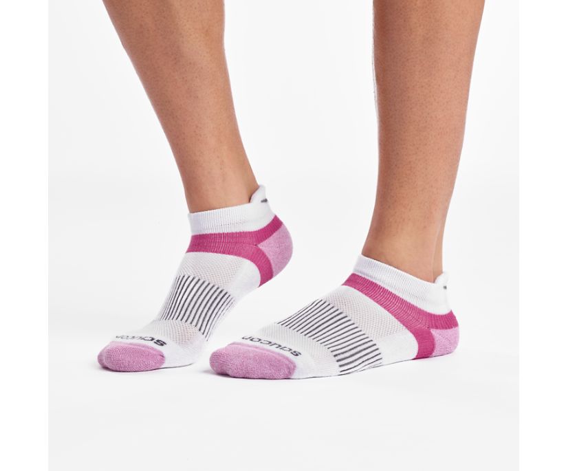 Saucony Inferno No Show Tab 3-Pack Socks Ženske Čarape Bijele | JIBH7P2R
