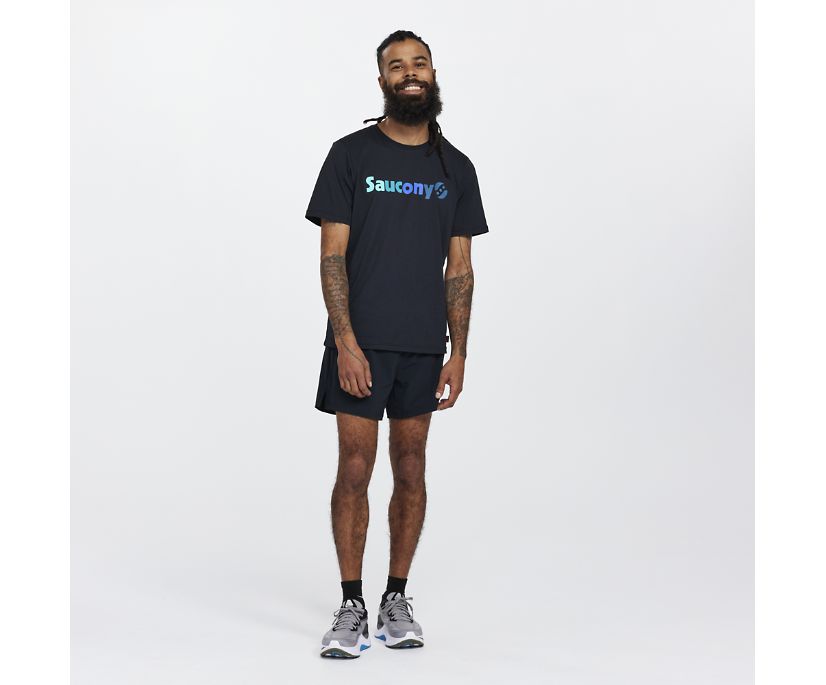 Saucony Rested T-Shirt Muške Tops Crne | SRMTAPGU