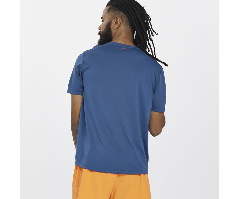 Saucony Stopwatch Short Sleeve Muške Tops Tamnoplave | LY830EEY