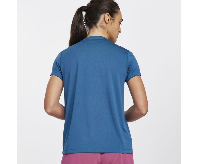 Saucony Stopwatch Short Sleeve Ženske Tops Tamnoplave | 1QRY13D8