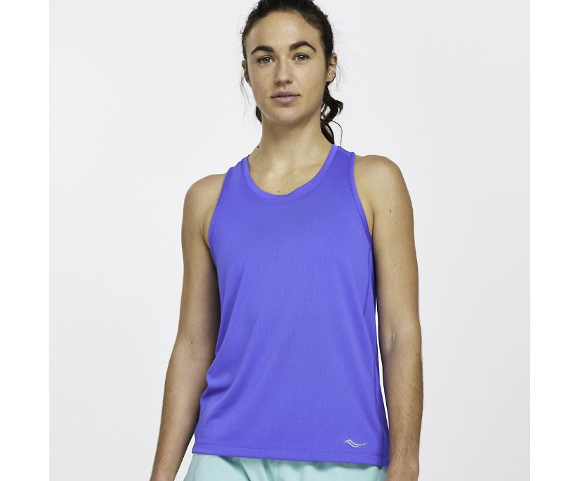 Saucony Stopwatch Singlet Ženske Tops Plave | WKHB0M6L