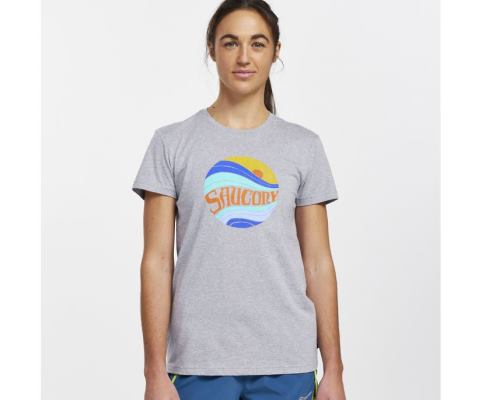 Saucony Rested T-Shirt Ženske Tops Svijetlo Sive | 6OWBJIRB
